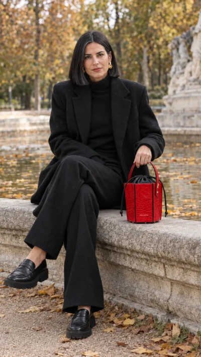 Bolso Freya Rojo Pepa Laguna, look de otoño